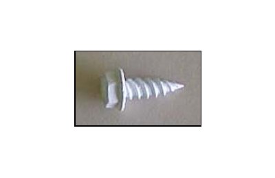 White painted self-starting sheet metal screw