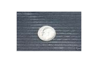 Close-up of charcoal screen mesh next to a coin for scale